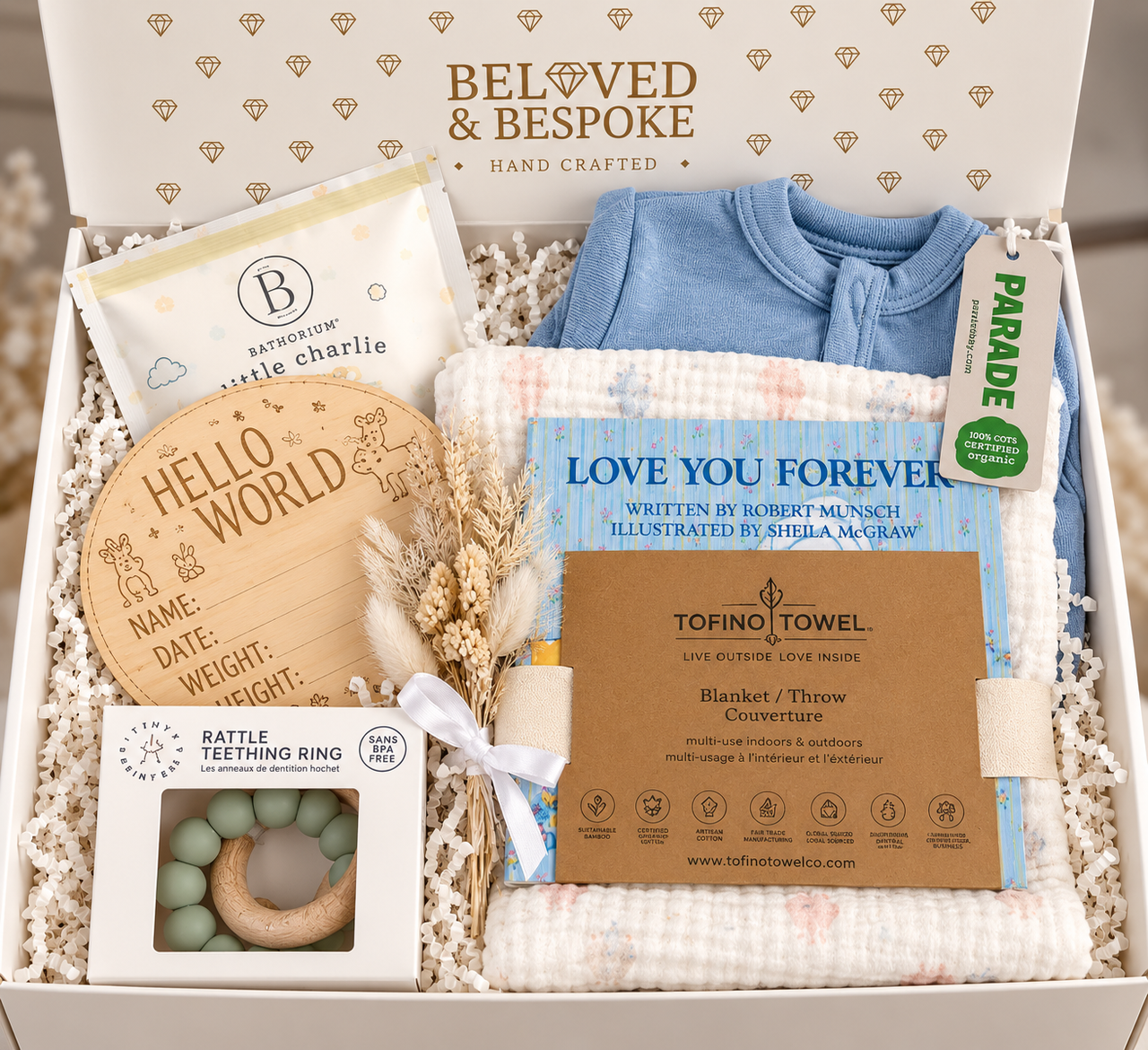 Welcome Baby Gift Box in blue - Beloved & Bespoke