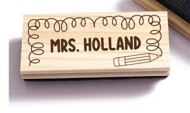 Personalized Teacher Gift (Wooden Chalkboard Erasers) Beloved & Bespoke 