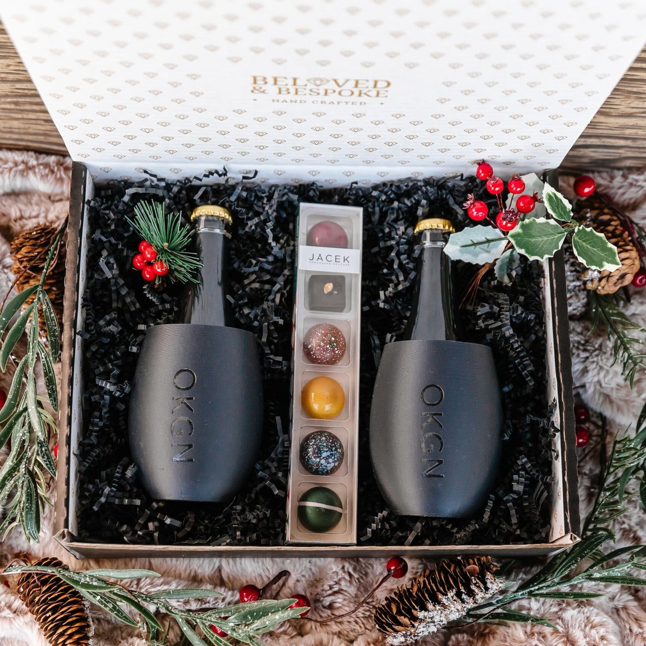 Sparkling Cheers & Chocolate Delights Holiday Box Beloved & Bespoke 